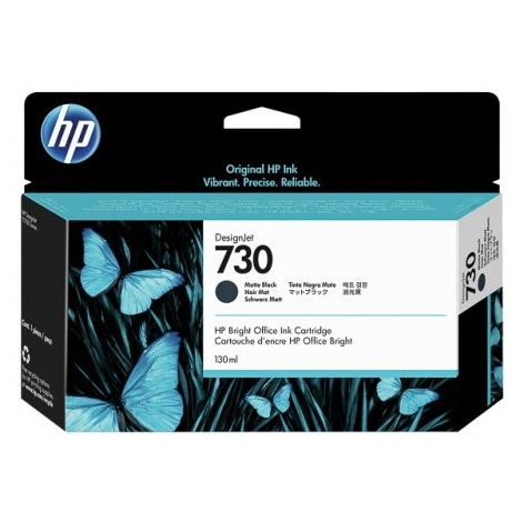 Cartridge HP 730, P2V65A, matná černá (matte black), originál