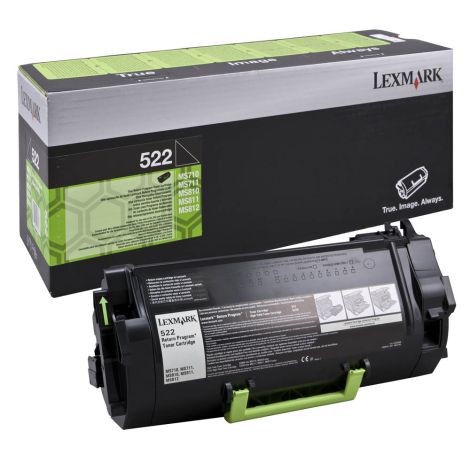 Toner Lexmark 522, 52D2000 (MS810, MS811, MS812), černá (black), originál