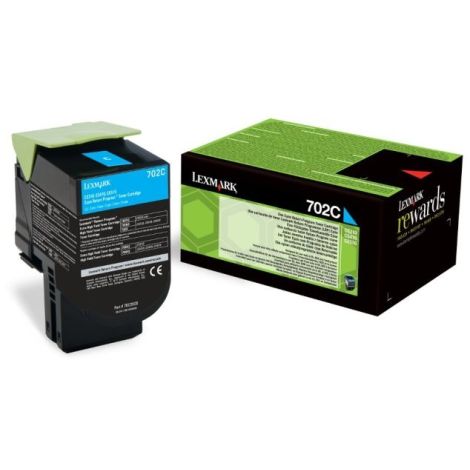 Toner Lexmark 702C, 70C20C0 (CS310, CS410, CS510), azurová (cyan), originál