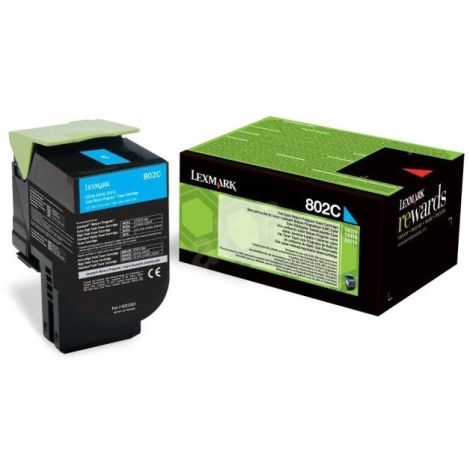 Toner Lexmark 802C, 80C20C0 (CX310, CX410, CX510), azurová (cyan), originál