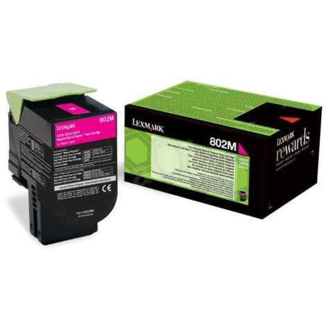 Toner Lexmark 802M, 80C20M0 (CX310, CX410, CX510), purpurová (magenta), originál