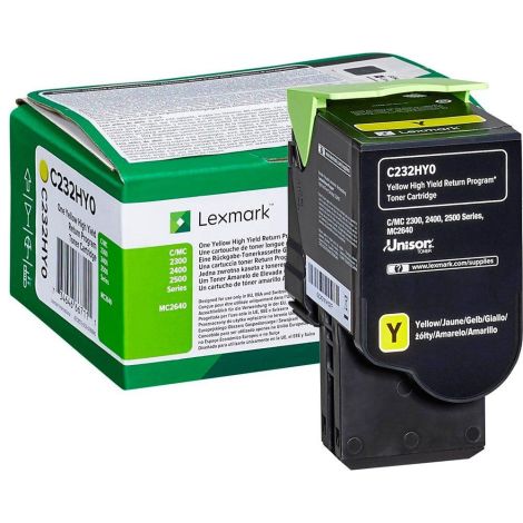 Toner Lexmark C232HY0 (MC2640, C2535, C2425, MC2425, MC2535), žlutá (yellow), originál