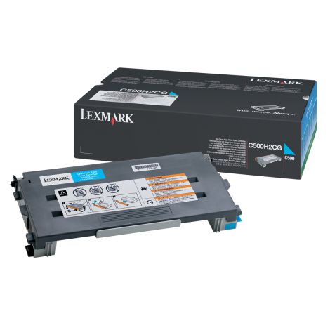 Toner Lexmark C500H2CG (C500, X500, X502), azurová (cyan), originál