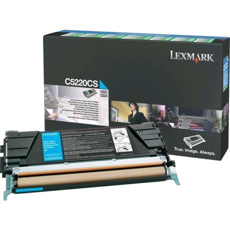 Toner Lexmark C5220CS (C522, C524, C530, C532, C534), azurová (cyan), originál