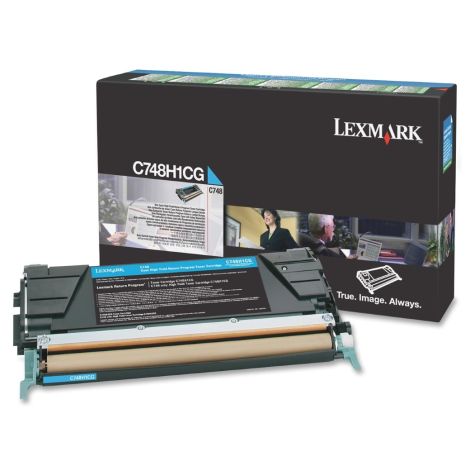 Toner Lexmark C748H1CG (C748), azurová (cyan), originál