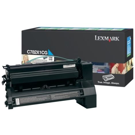 Toner Lexmark C782X1CG (C782, X782), azurová (cyan), originál