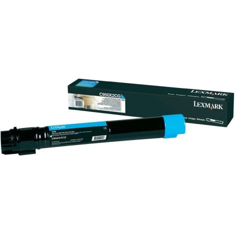 Toner Lexmark C950X2CG (C950), azurová (cyan), originál