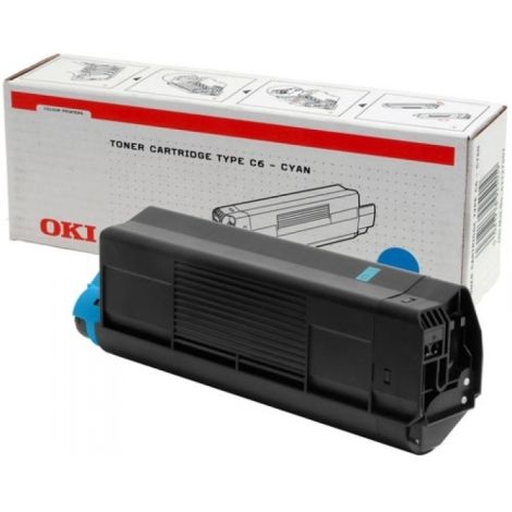 Toner OKI 42127407 (Type C6, C5100, C5200, C5300, C5400), azurová (cyan), originál