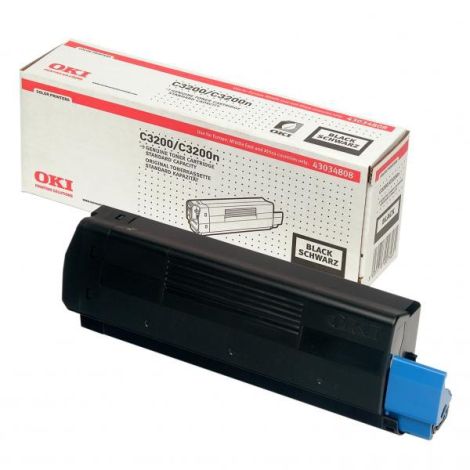 Toner OKI 43034808 (C3200), černá (black), originál