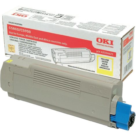 Toner OKI 43324421 (C5800, C5900, C5550), žlutá (yellow), originál