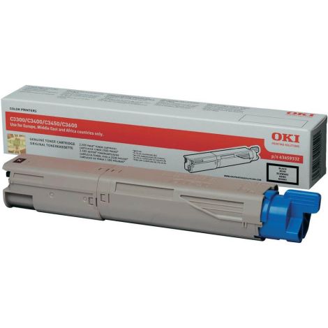 Toner OKI 43459332 (C3300, C3400, C3450, C3600), černá (black), originál