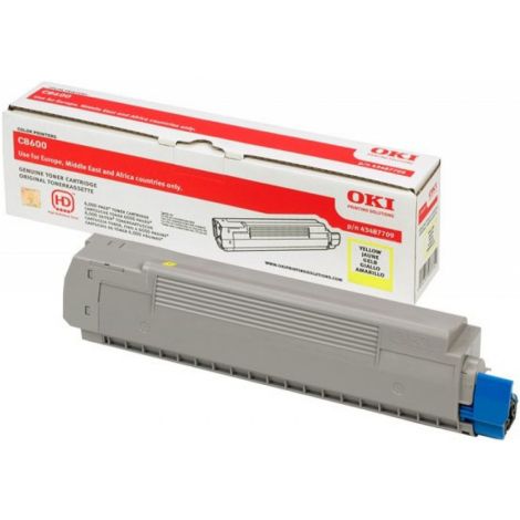 Toner OKI 43487709 (C8600, C8800), žlutá (yellow), originál