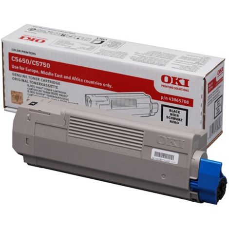 Toner OKI 43865708 (C5650, C5750), černá (black), originál