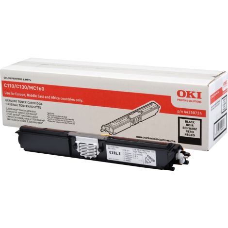 Toner OKI 44250724 (C110, C130, MC160), černá (black), originál