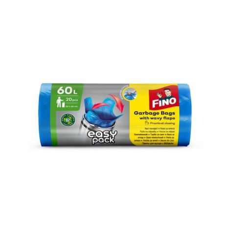 Pytle zavazovací FINO Easy pack 60 ℓ, 18 mic., 60 x 66 cm, modré (20 ks)